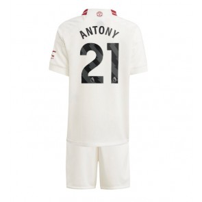 Manchester United Antony #21 Rezervni Dres za Dječji 2023-24 Kratak Rukavima (+ kratke hlače)
